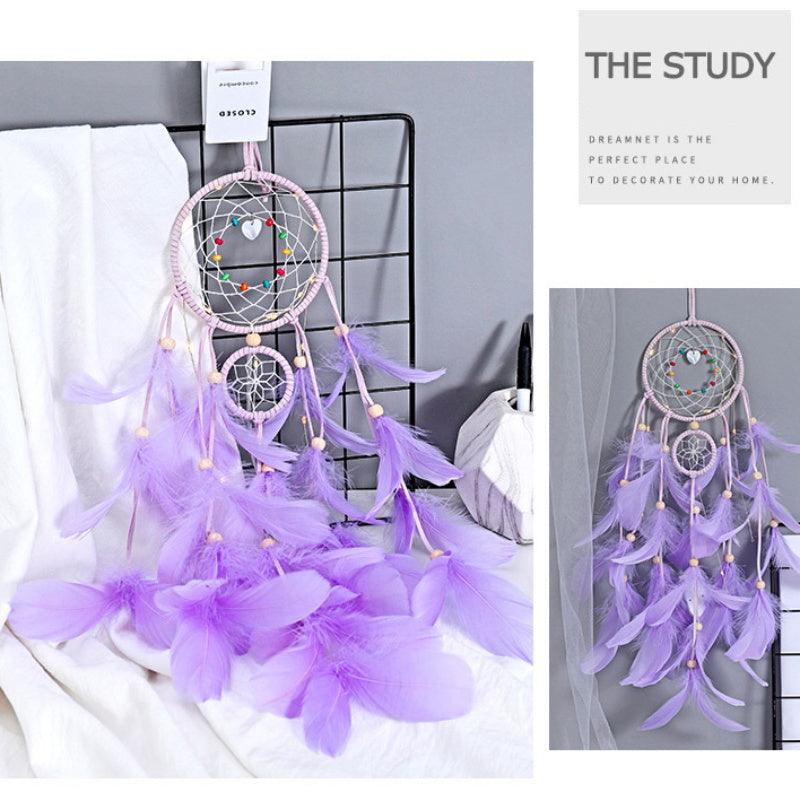 Dream Catcher Led Handmade Dream-catcher Traditional Feather Hanging Home Wall Decoration  Night Dream Catchers  Decor Ornament Wall Hanging Wind Chimes For Home Room Decoration Stevvex