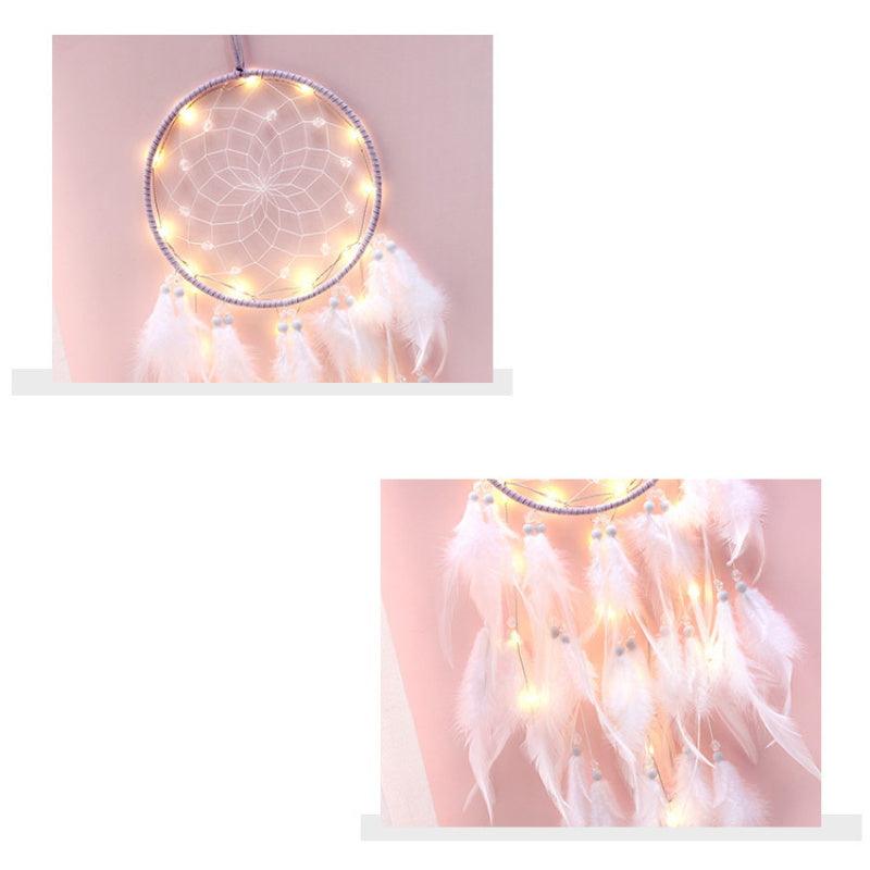 Dream Catcher Led Handmade Dream-catcher Traditional Feather Hanging Home Wall Decoration  Night Dream Catchers  Decor Ornament Wall Hanging Wind Chimes For Home Room Decoration Stevvex