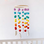Dream Catcher Nordic Baby Room Wind Chime Bed Bell Decor Wool Ball Kids Bedroom Lovely Wooden Bead Bed Felt Baby Ceiling Mobiles Toys Infant Nursing Accessories Wall Hanging Decoration Ornaments Photography Prop Stevvex