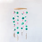 Dream Catcher Nordic Baby Room Wind Chime Bed Bell Decor Wool Ball Kids Bedroom Lovely Wooden Bead Bed Felt Baby Ceiling Mobiles Toys Infant Nursing Accessories Wall Hanging Decoration Ornaments Photography Prop Stevvex