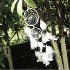 Dream Catcher Room Decor Feather Weaving Catching Up The Dream Angle Dreamcatcher Wind Chimes Indian Style Religious Mascot Dream Catcher for Bedroom, Handmade White Gold Feather Flowers Dream Catchers For Girls Kids Nursery Bedroom Wall Decor Festival Stevvex