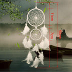 Dream Catcher Room Decor Feather Weaving Catching Up The Dream Angle Dreamcatcher Wind Chimes Indian Style Religious Mascot Dream Catcher for Bedroom, Handmade White Gold Feather Flowers Dream Catchers For Girls Kids Nursery Bedroom Wall Decor Festival Stevvex