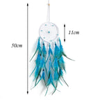 Dream Catcher Wall Decor with White Feathers Indian Style Dream-catcher Moon Handmade Wind Chimes Wall Ornament Girls Room Decoration Feather Dream Catcher For Kids Women Wedding Bohemian Wall Decor Stevvex