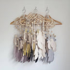 Dream Catchers with Golden Shining Lace & Bells Nordic Hollow Wooden Feather Hanging Ornaments For Baby Kids Room Wall Hanging Decorative Feathers Wedding  Decorations Nursery Decor Stevvex