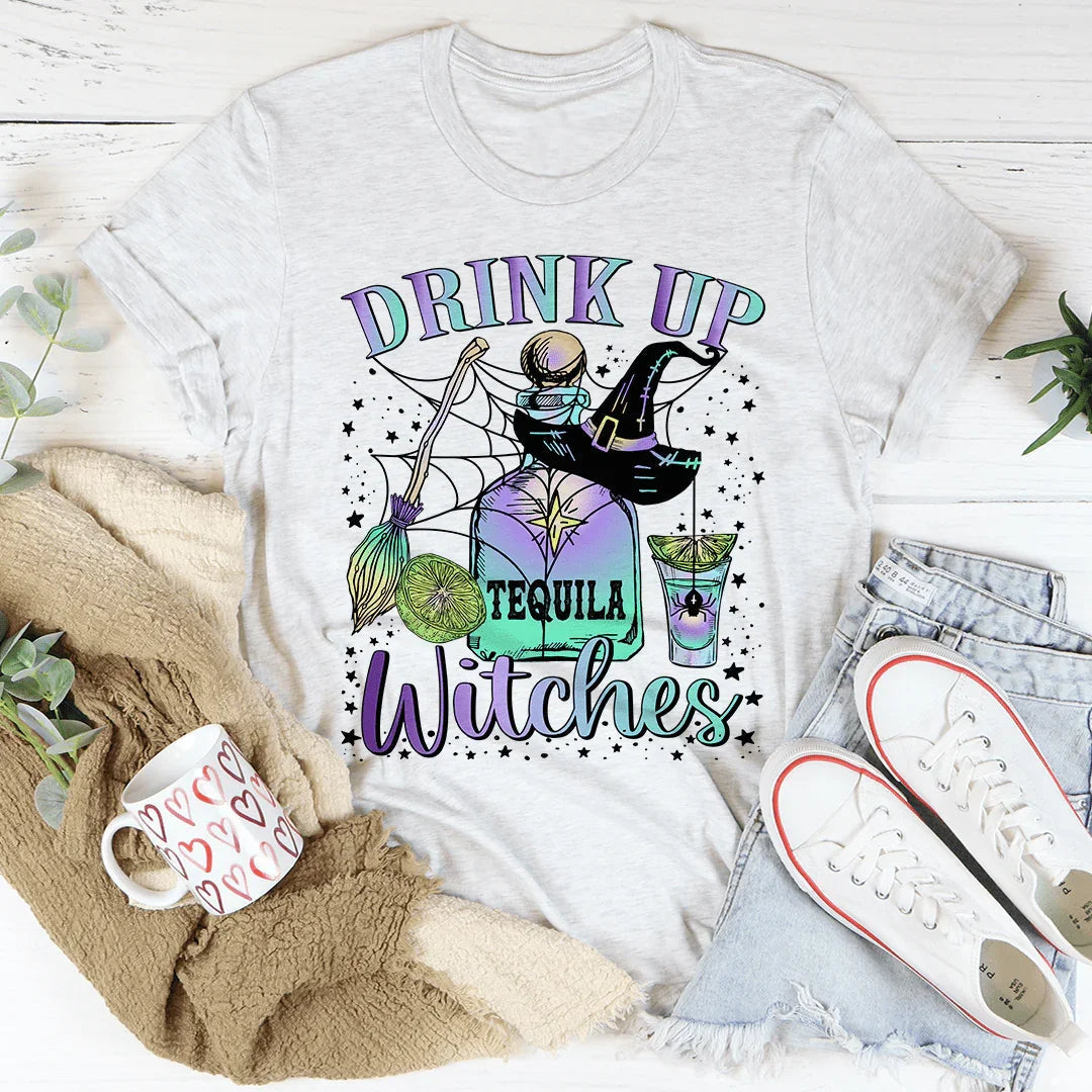 Drink Up Witches Tequila Tee Peachy Sunday
