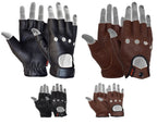 MRX Driving Gloves soft Leather Unlined Motorbike Riding Half Fingers Glove for Unisex - SJB-DIAMOND ELITES