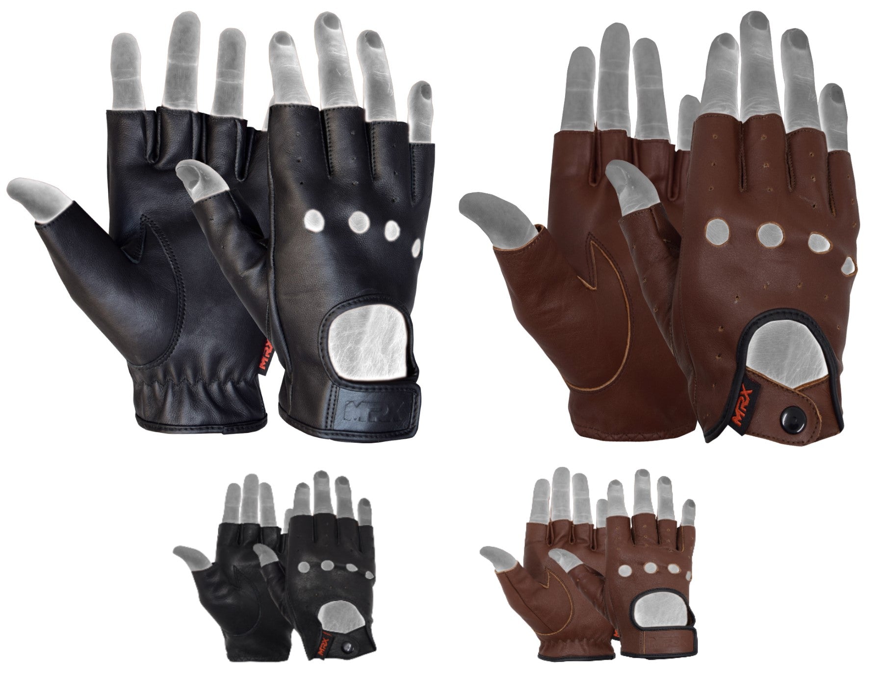 MRX Driving Gloves soft Leather Unlined Motorbike Riding Half Fingers Glove for Unisex - SJB-DIAMOND ELITES