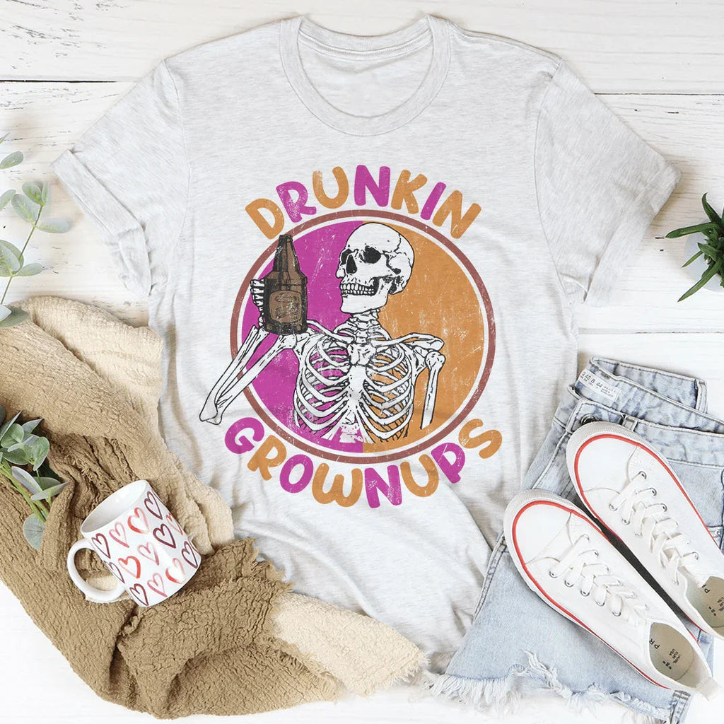 Drunkin Grownups Tee Peachy Sunday