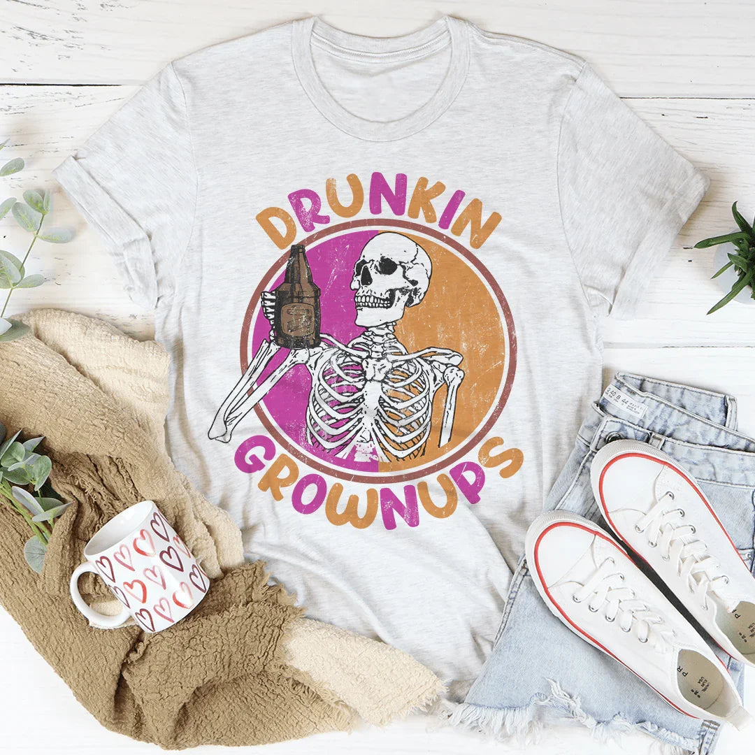 Drunkin Grownups Tee Peachy Sunday