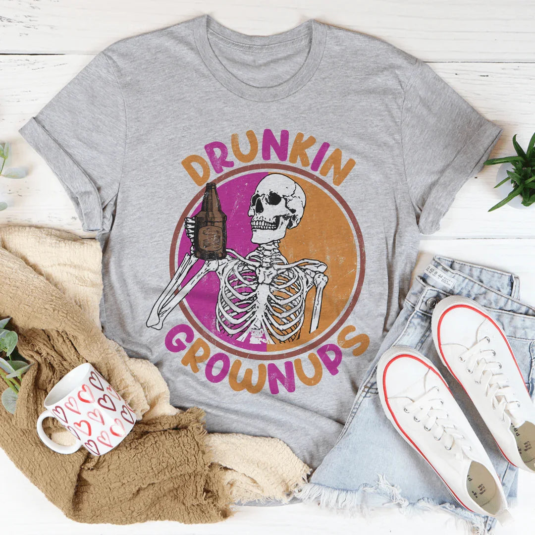Drunkin Grownups Tee Peachy Sunday