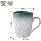 18 oz Large Pottery Coffee Mug, Green Big Tea Cup for Office and Home, Dishwasher and Microwave Safe…