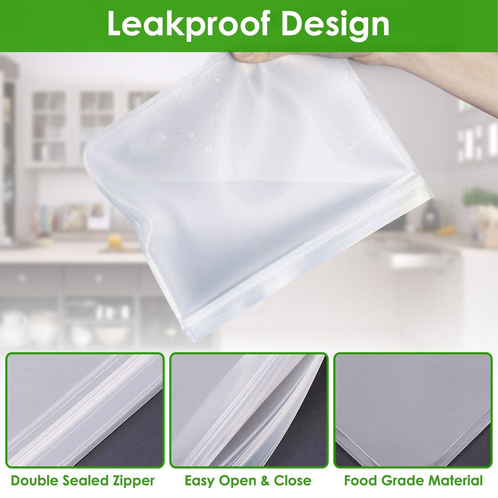 20Pcs Reusable Food Storage Bags 5 Sandwich Snack Gallon Quart Bag Leakproof B PA F ree Food Container Freezer Safe Lunch Bag