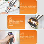 KOIOS 1100W Immersion Hand Blender, Stainless Steel Stick Blender with 12-Speed & Turbo Mode, 5-in-1 Handheld Blender with 600ml Mixing Beaker with Lid, 500ml Chopper, Whisk, Milk Frother, B PA-F ree