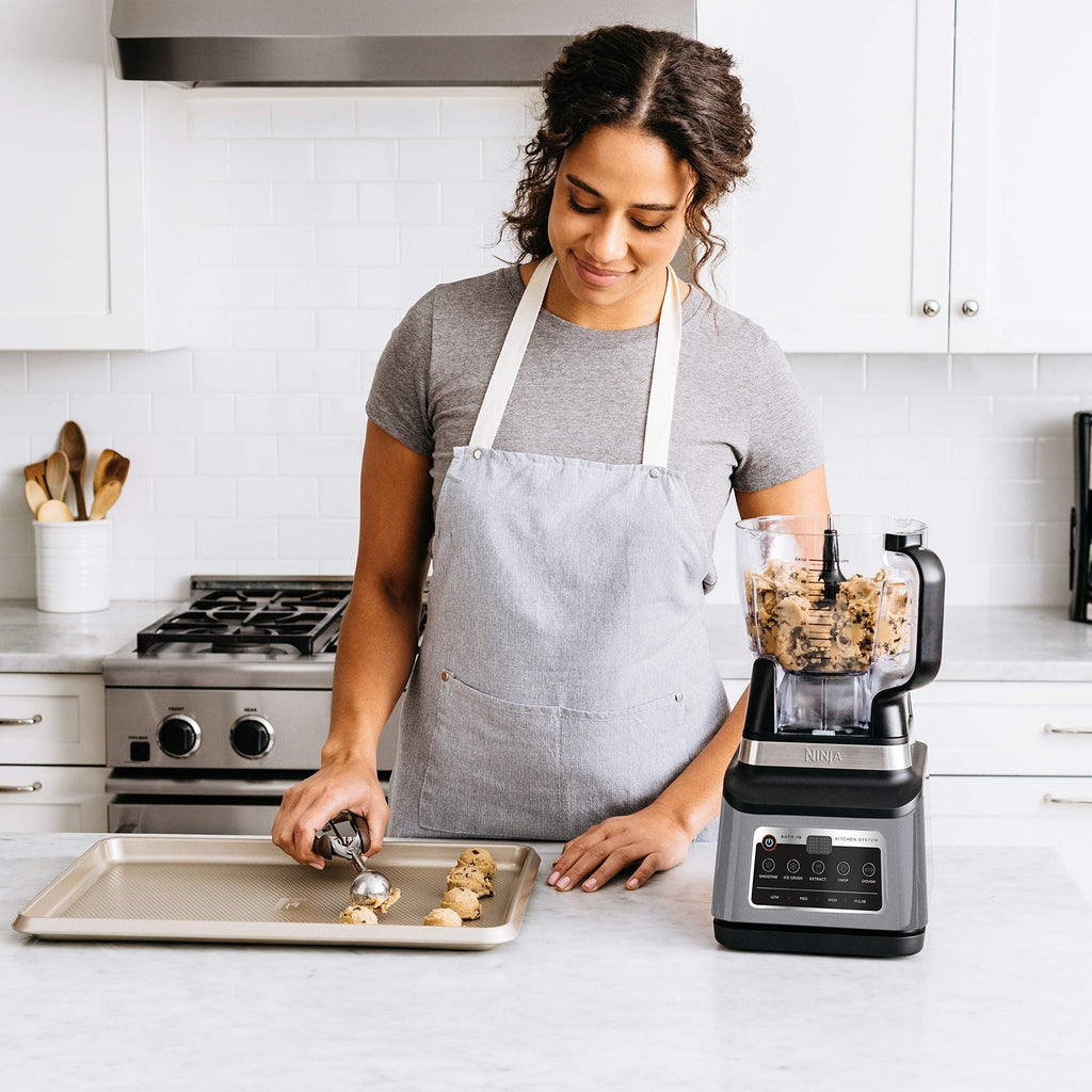 N inja BN801 Professional Plus Kitchen System, 1400 WP, 5 Functions for Smoothies, Chopping, Dough & More with Auto IQ, 72-oz.* Blender Pitcher, 64-oz. Processor Bowl, (2) 24-oz. To-Go Cups, Grey EasyOptionXY LLC