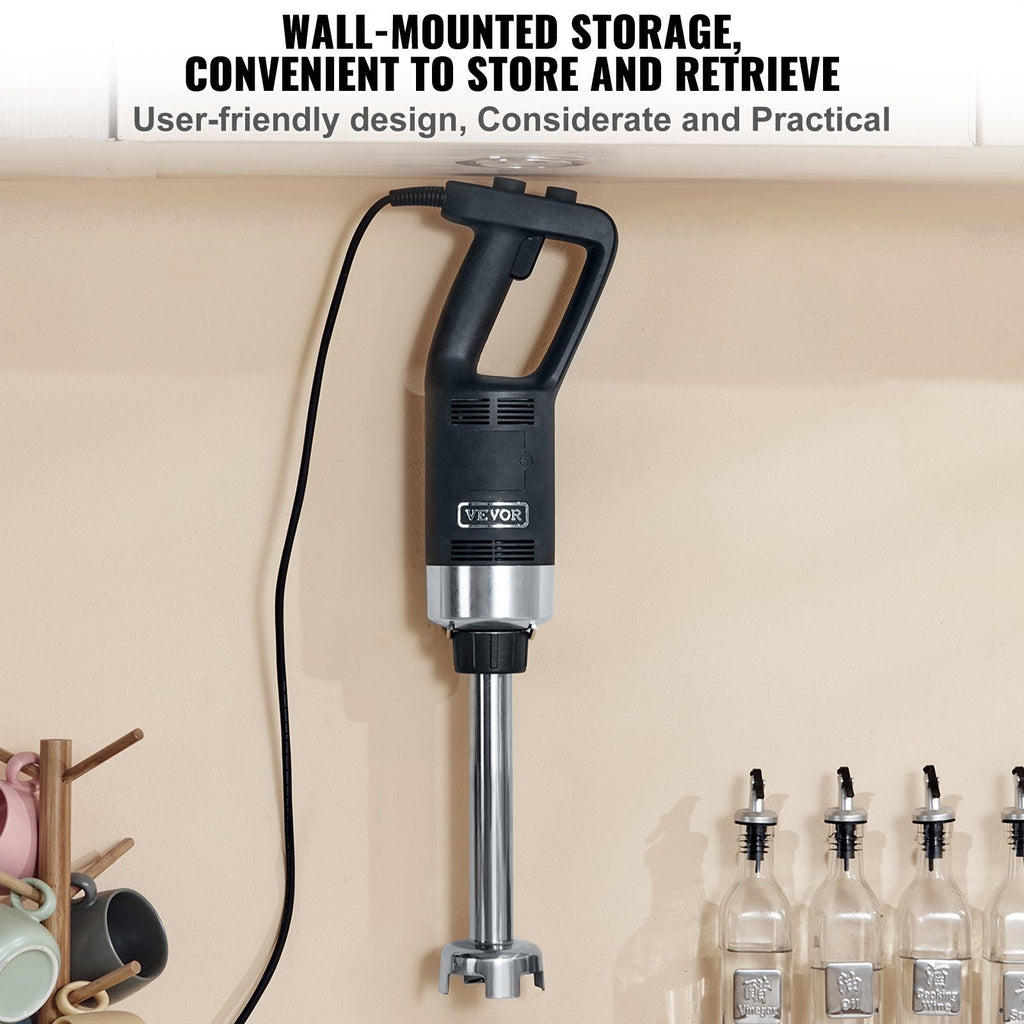 VEVOR Commercial Immersion Blender, 750W 12" Heavy Duty Hand Mixer, Variable Speed Kitchen Stick Mixer with 304 Stainless Steel Blade, Multi-Purpose Portable Mixer for Soup, Smoothie, Puree, Baby Food EasyOptionXY LLC