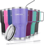 30 oz Tumbler with Handle, Stainless Steel Insulated Travel Coffee Mug with Lid and Straw, Thermal Coffee Cup for Hot&Cold Drinks, Spill Proof, Cup Holder Friendly, Dishwasher Safe, B PA F ree EasyOptionXY LLC