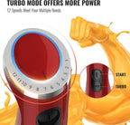 KOIOS 5-in-1 Hand Immersion Blender, 1000W 12 Speed Handheld Blender, Copper Motor Stainless Steel Blade Stick Blender,600ml Mixing Beaker,500ml Food Processor, Whisk, Milk Frother, B PA-F ree, Red