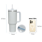 30OZ Straw Coffee Insulation Cup With Handle Portable Car Stainless Steel Water Bottle LargeCapacity Travel B PA F ree Thermal Mug EasyOptionXY LLC