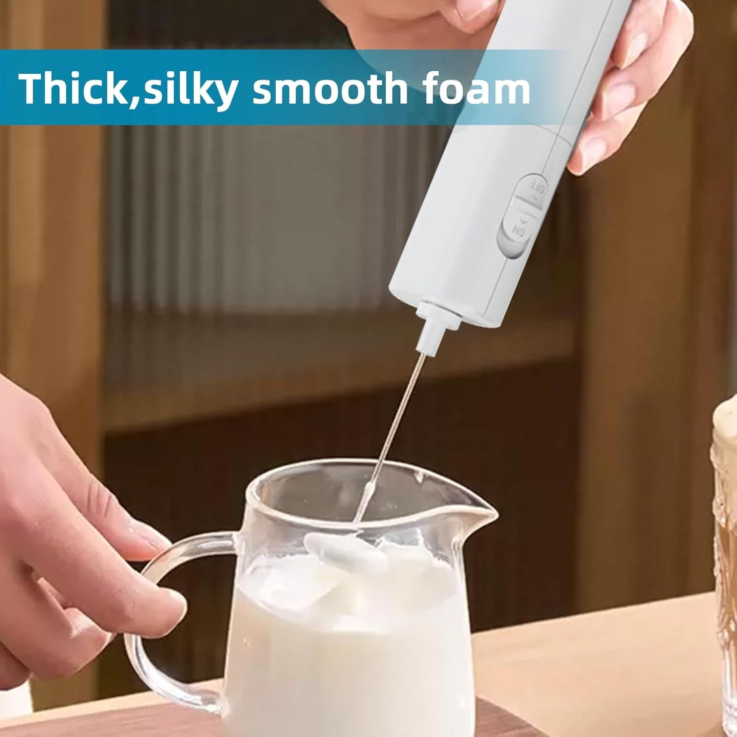 Electric Milk Frother Home Kitchen, Appliances, Handheld Egg Beater Household Supplies, Summer Cordless Coffee Bean Blender for Smoothies, Latte, Matcha, Eggs & More, Kitchen Accessories EasyOptionXY LLC