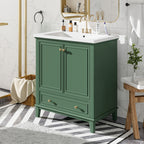 30\" Bathroom Vanity with Sink Combo, Multi-functional Bathroom Cabinet with Doors and Drawer, Solid Frame and MDF Board
