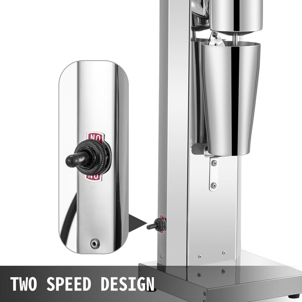 VEVOR Milkshake Maker Kit, Stainless Steel Electric Milkshake Maker, 180W Milkshake Machine, Single Head Classic Milkshake Maker with 800ml Cup, Silver Milkshake Maker Machine, 2 Speed Adjustable
