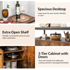2-Door Buffet Cabinet with Shelves and Cable Management Holes