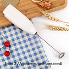 Mini Battery Operated Milk Frother Handheld; Mini Blender And Foam Maker For Coffee; Cappuccino; Latte; Matcha; Hot Chocolate; Portable Foam Maker Drink Blender With Stainless Steel Whisk