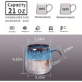 Large Ceramic Coffee Mug, 21 Oz, Gilt Blue Big Tea Cup for Office and Home, Dishwasher and Microwave Safe…