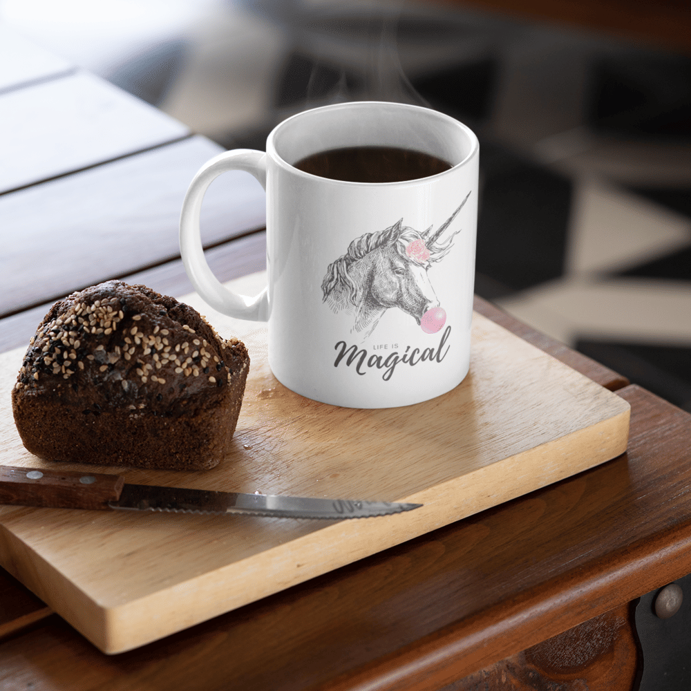 Unicorn Bubble Gum Life is Magical Mug EasyOptionXY LLC