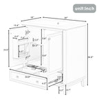 30\" Bathroom Vanity with Sink Combo, Multi-functional Bathroom Cabinet with Doors and Drawer, Solid Frame and MDF Board