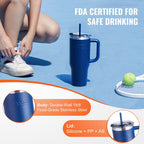 40 oz Insulated Water Bottle Stainless Steel Coffee Cup Handheld Blue EasyOptionXY LLC