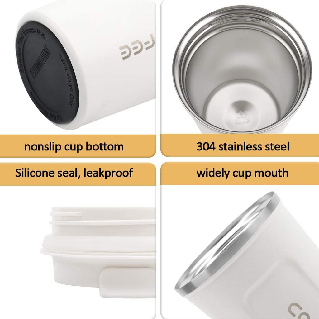 12 oz Stainless Steel Vacuum Insulated Tumbler - Coffee Travel Mug Spill Proof with Lid - T hermos Cup for Keep Hot/Ice Coffee; Tea and Beer EasyOptionXY LLC