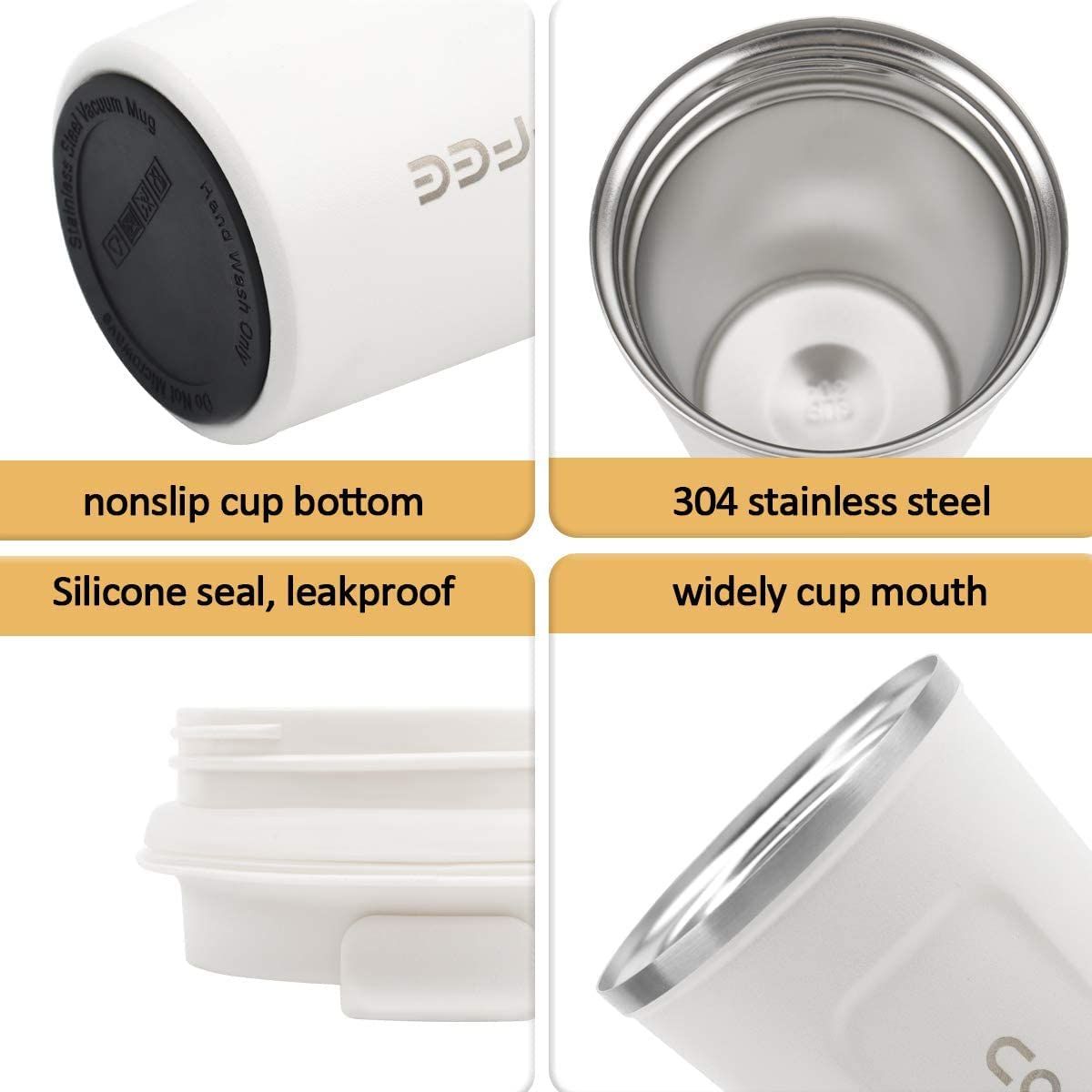 12 oz Stainless Steel Vacuum Insulated Tumbler - Coffee Travel Mug Spill Proof with Lid - T hermos Cup for Keep Hot/Ice Coffee; Tea and Beer EasyOptionXY LLC
