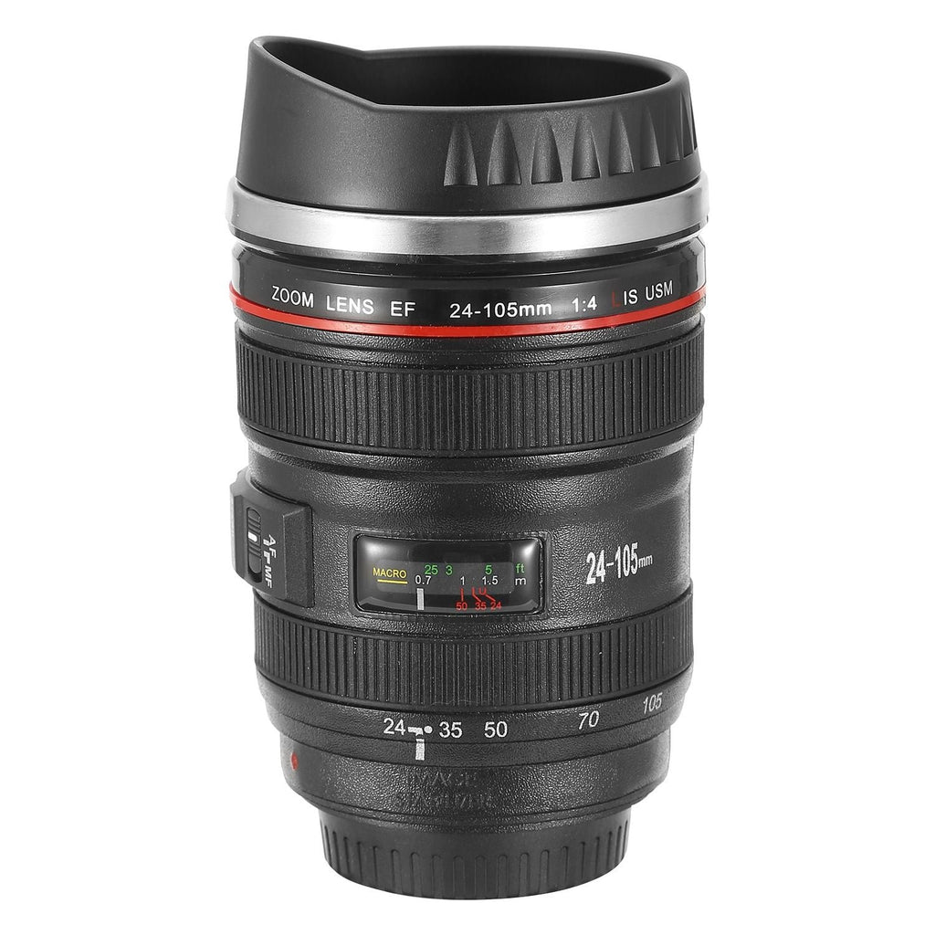 Camera Lens Coffee Mug Cup 13.6oz F ood-G rade Stainless Steel Travel Photography Insulated Mug for All Ages EasyOptionXY LLC