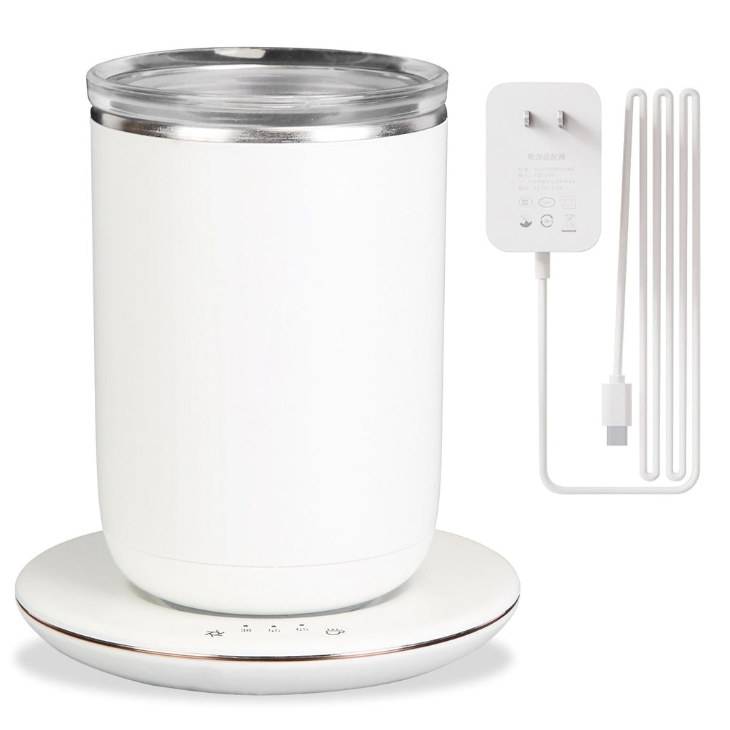 Self Stirring Coffee Mug with Lid Temperature Control Self-Heating Automatic Magnetic Mixing Mug with 3 Heat Settings Auto-Off Function For Coffee Tea Milk Cocoa Stainless Steel EasyOptionXY LLC