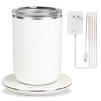 Self Stirring Coffee Mug with Lid Temperature Control Self-Heating Automatic Magnetic Mixing Mug with 3 Heat Settings Auto-Off Function For Coffee Tea Milk Cocoa Stainless Steel EasyOptionXY LLC