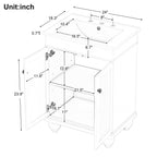 24" Modern Sleek Bathroom Vanity Elegant Ceramic Sink with Solid Wood Frame, Adjustable Shelf