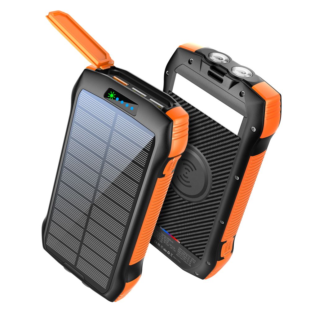 Portable Charger, Solar Power Bank 33500mAh Fast Charging, Solar Battery Pack with Waterproof 6W Bright Flashlight for iPhone S amsung Tablet EasyOptionXY LLC