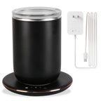 Self Stirring Coffee Mug with Lid Temperature Control Self-Heating Automatic Magnetic Mixing Mug with 3 Heat Settings Auto-Off Function For Coffee Tea Milk Cocoa Stainless Steel EasyOptionXY LLC