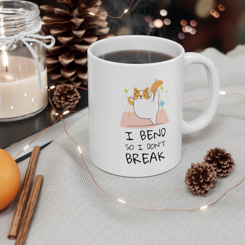 Yoga Pose Cat - I Bend So I Don't Break Mug EasyOptionXY LLC