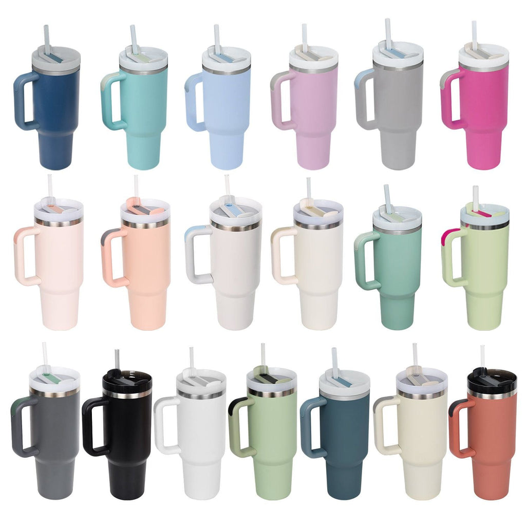 1200ml Stainless Steel Mug Coffee Cup Thermal Travel Car Auto Mugs T hermos 40 Oz Tumbler with Handle Straw Cup Drinkware New In