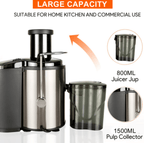 87043565 1100W household centrifugal juicer multi-function electric juicer 2.5L slag cup does not contain BPA fruit and vegetable juice, modern vertical mixing kitchen juicer, secondary mechanical