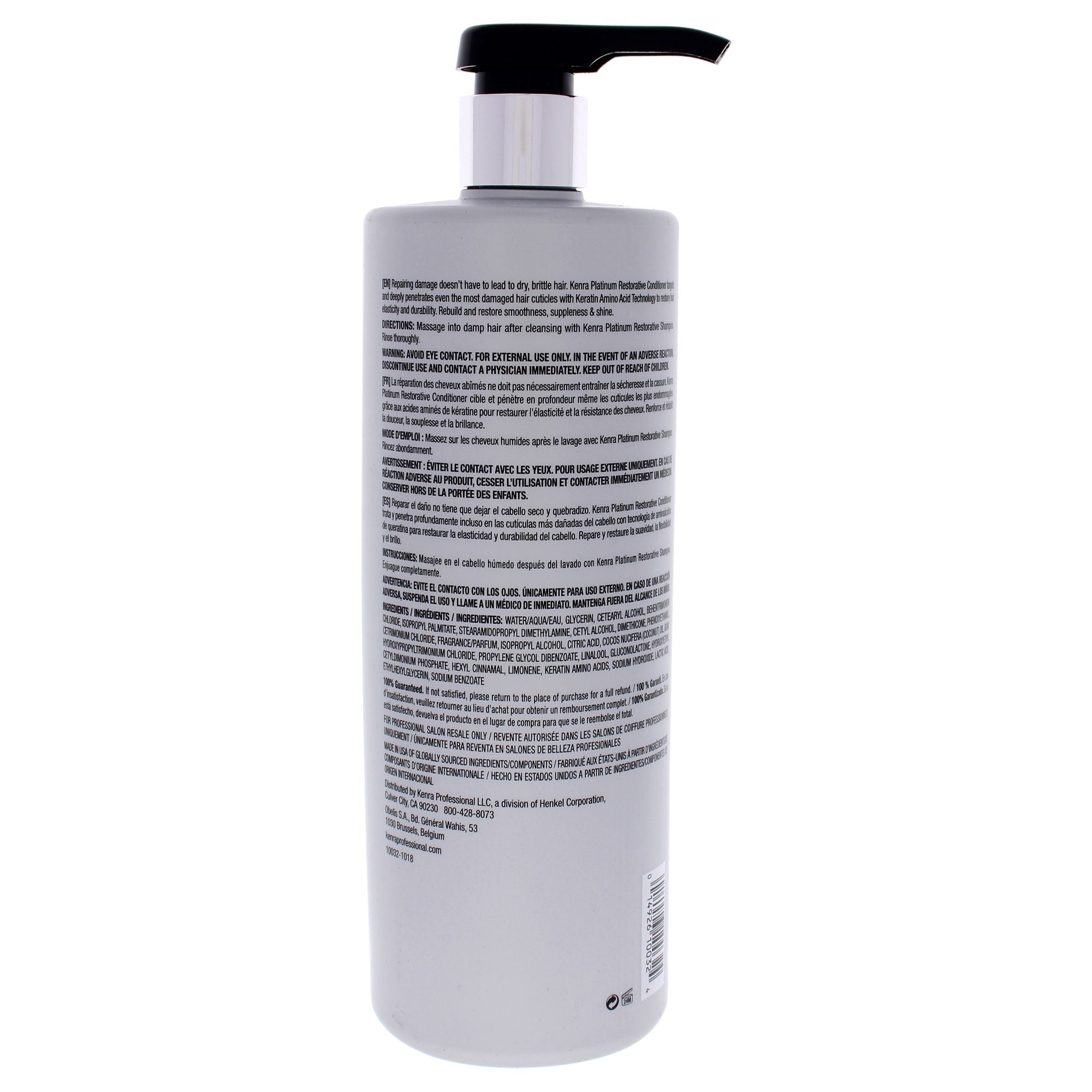 Platinum Restorative Conditioner by Kenra for Unisex - 31.5 oz Conditioner