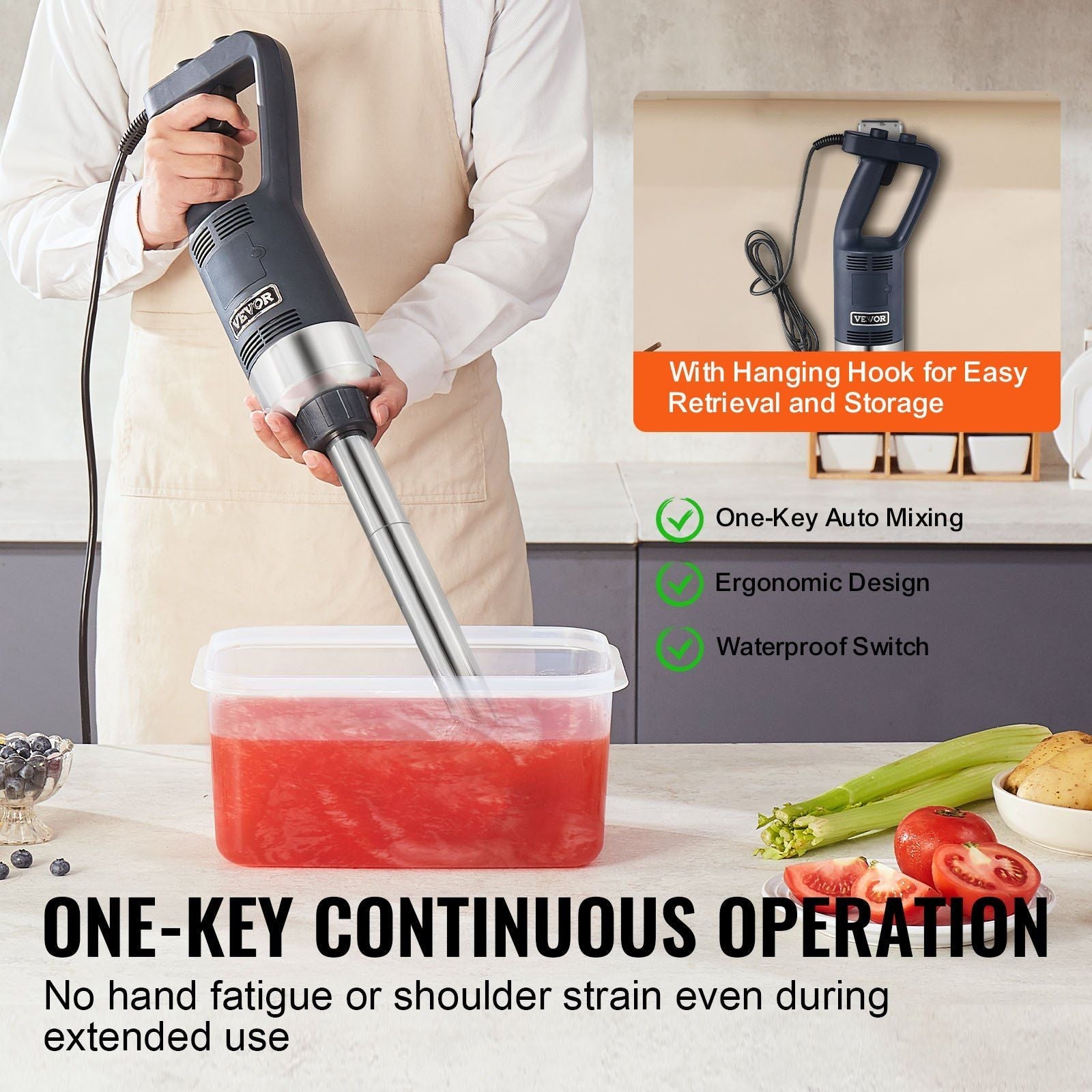 VEVOR Commercial Immersion Blender 500W Heavy Duty Hand Mixer for Soup Sauces EasyOptionXY LLC