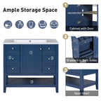 36\" Bathroom Vanity with Sink Combo, One Cabinet and Three Drawers, Solid Wood and MDF Board