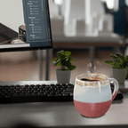 18 oz Large Pottery Coffee Mug, Brown Big Tea Cup for Office and Home, Dishwasher and Microwave Safe