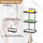 Soap Dish Soap Bar Holder Square Soap Rack Wall Mounted S Bar Shower Bathroom Self with 2 Hooks