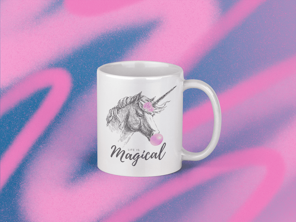 Unicorn Bubble Gum Life is Magical Mug EasyOptionXY LLC