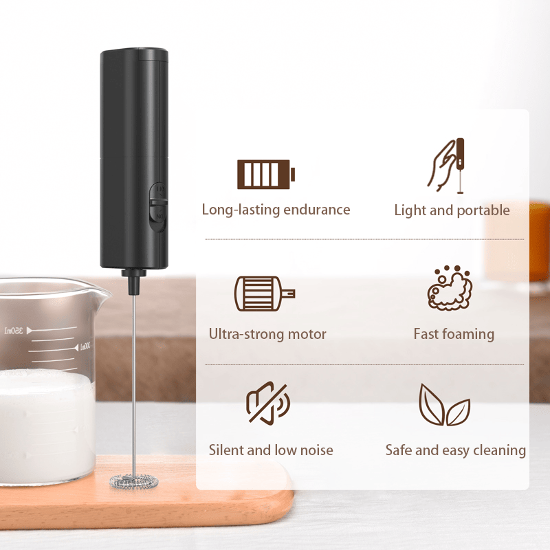 Electric Milk Frother Home Kitchen, Appliances, Handheld Egg Beater Household Supplies, Summer Cordless Coffee Bean Blender for Smoothies, Latte, Matcha, Eggs & More, Kitchen Accessories EasyOptionXY LLC