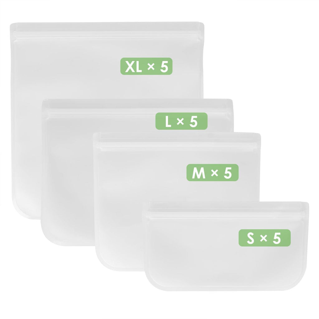 20Pcs Reusable Food Storage Bags 5 Sandwich Snack Gallon Quart Bag Leakproof B PA F ree Food Container Freezer Safe Lunch Bag